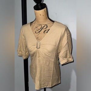 Michael Kors Beige Blouse with Buckle Detail